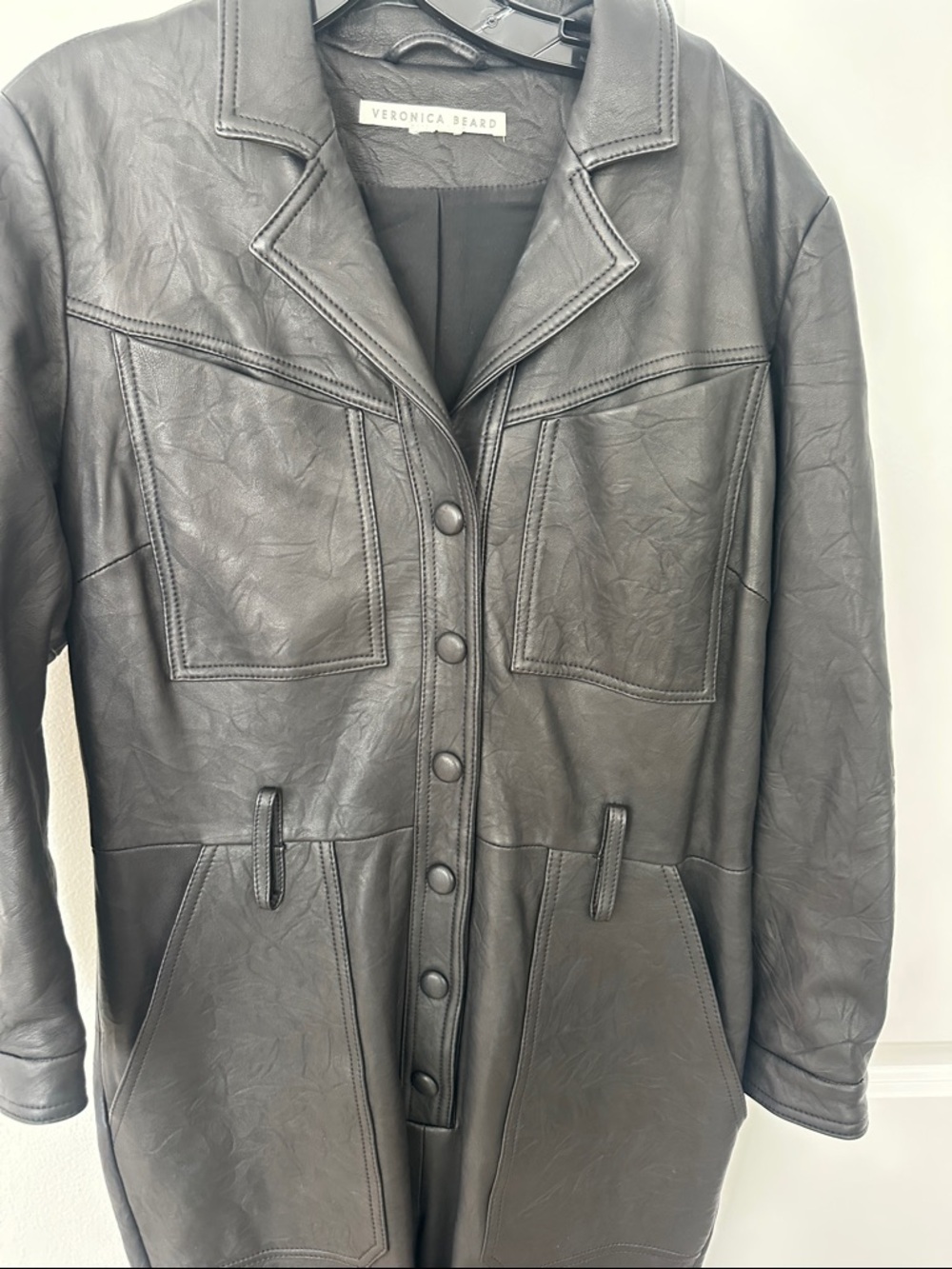 Veronica Beard Black Leather Jumpsuit - Picture 5 of 11